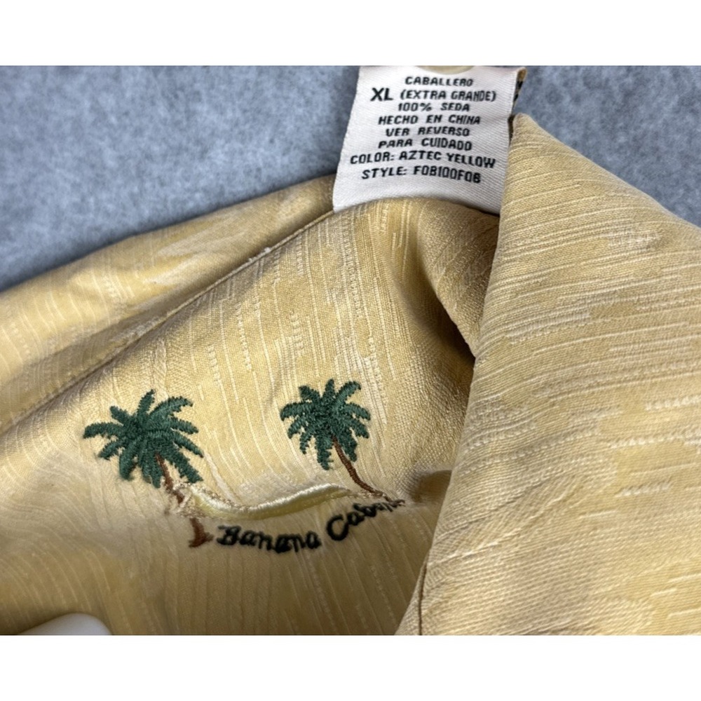 Banana Cabana Men's‎ Silk Short Sleeve Button Down Shirt Size XL - Picture 7 of 9